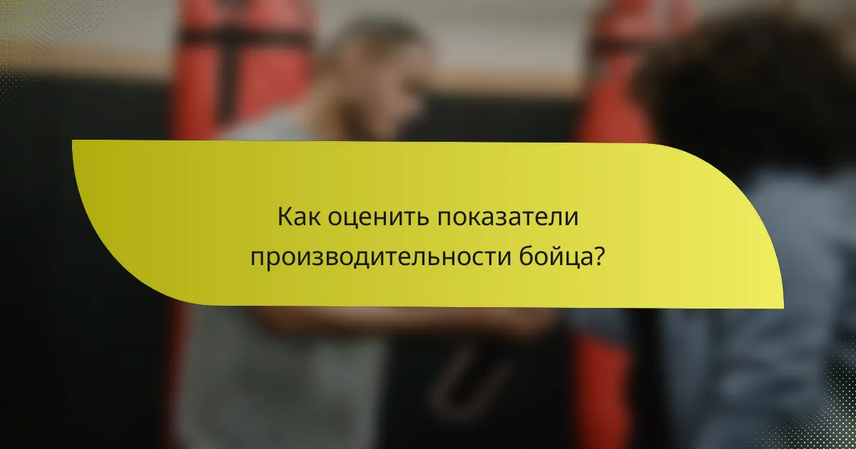 Как оценить показатели производительности бойца?