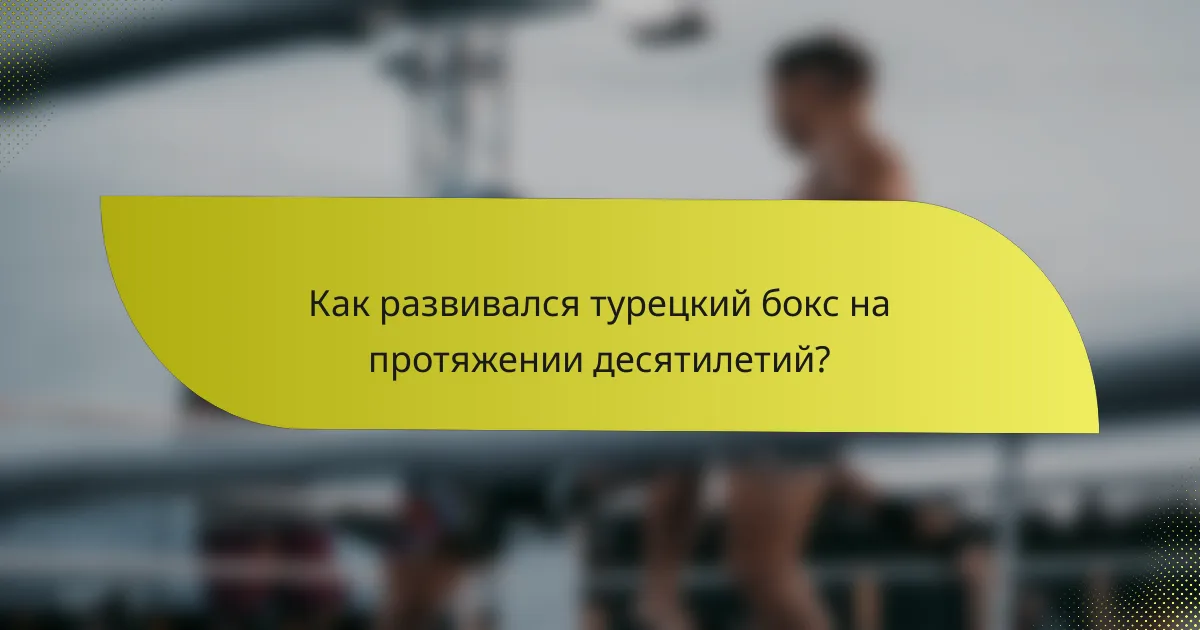Как развивался турецкий бокс на протяжении десятилетий?