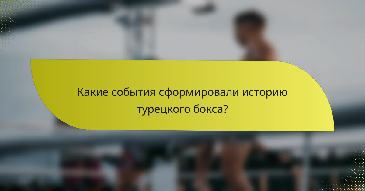 Какие события сформировали историю турецкого бокса?