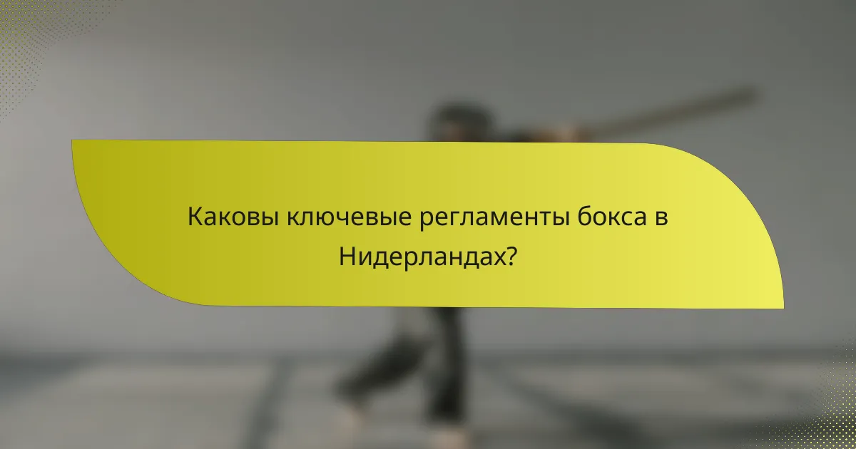 Каковы ключевые регламенты бокса в Нидерландах?