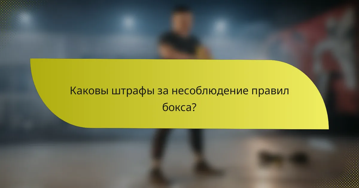 Каковы штрафы за несоблюдение правил бокса?