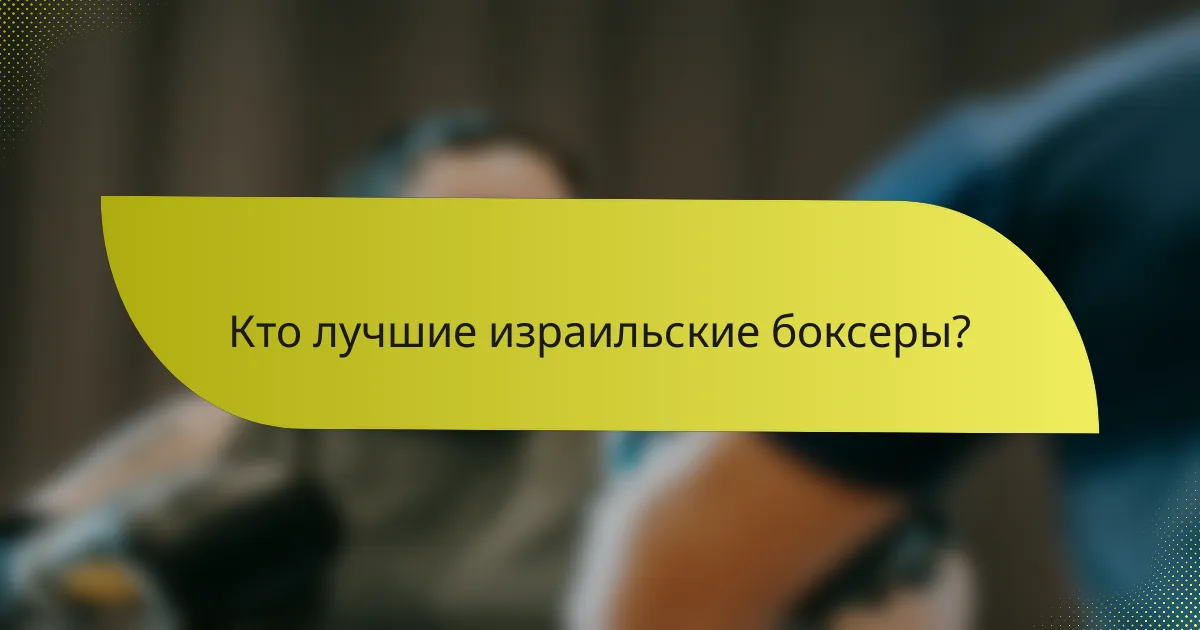 Кто лучшие израильские боксеры?