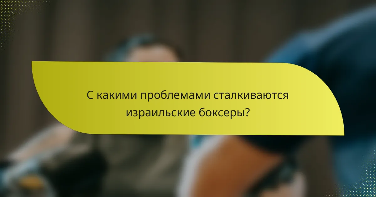 С какими проблемами сталкиваются израильские боксеры?